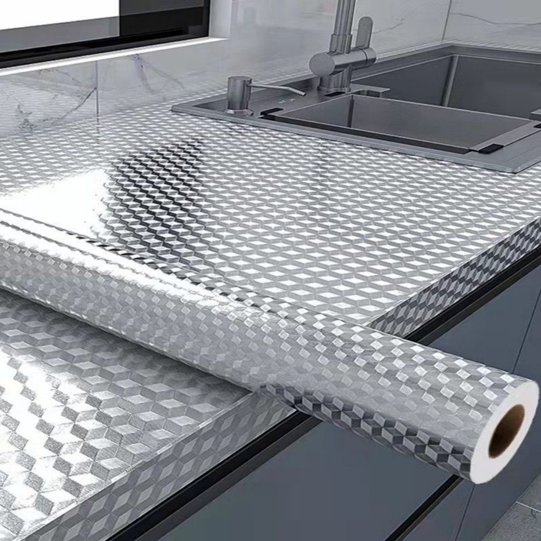 Commercial Kitchen Wall - สติกเกอร์ติดเตาในครัวอลูมิเนียมฟอยล์, ป้องกันน้ำมัน, กันน้ำ, กันไฟ, ทนความร้อน, ป้องกันผนังเคาน์เตอร์
