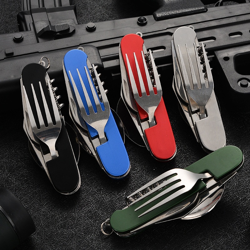 Commercial Kitchen Table - 4 in 1 พับบนโต๊ะอาหารที่ถอดออกได้ Camping Utensils