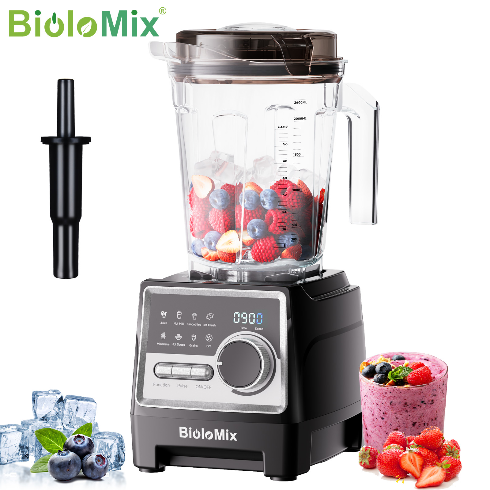 Commercial Blender Heavy Duty - เครื่องปั่น BioloMix 1500W ระดับมืออาชีพ พร้อมโถปั่นขนาด 2.6