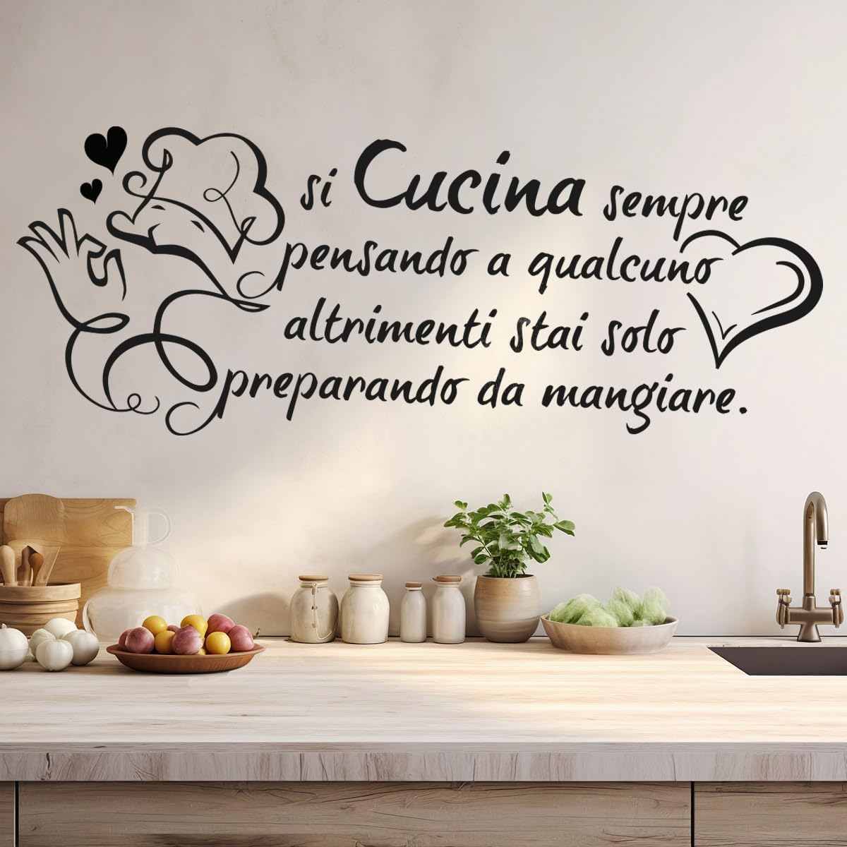 Commercial Kitchen Wall - ฝรั่งเศสอิตาเลี่ยนครัวทำอาหารคำคมความรักสติกเกอร์ติดผนังร้านอาหารห้องรับประทานอาหารตกแต่งผนังบ้าน