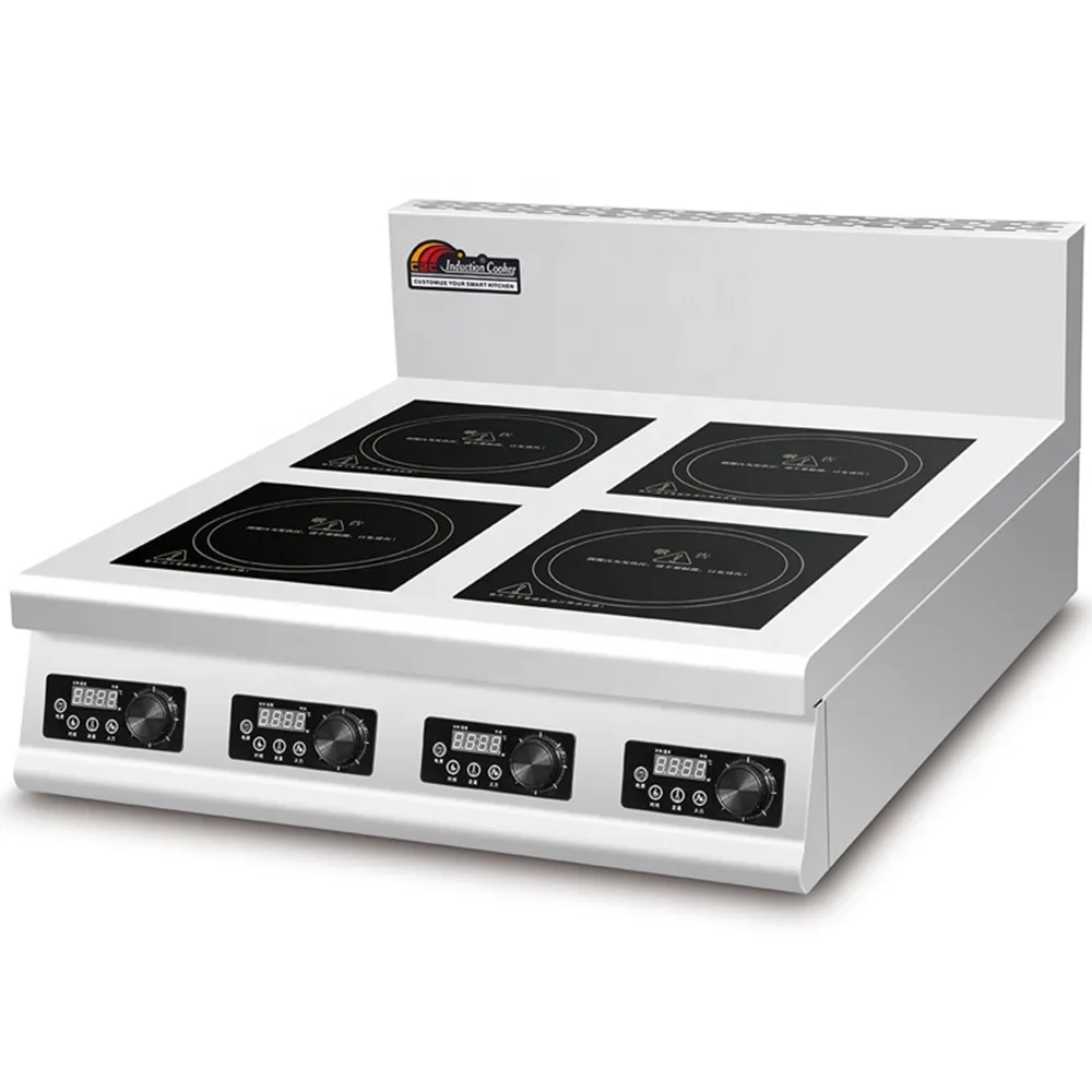 Commercial Kitchen Burner - เตาแม่เหล็กไฟฟ้าอุตสาหกรรมแบบตั้งพื้น 4 หัวเตา สำหรับครัวเชิงพาณิชย์ รับผลิตแบบ OEM
