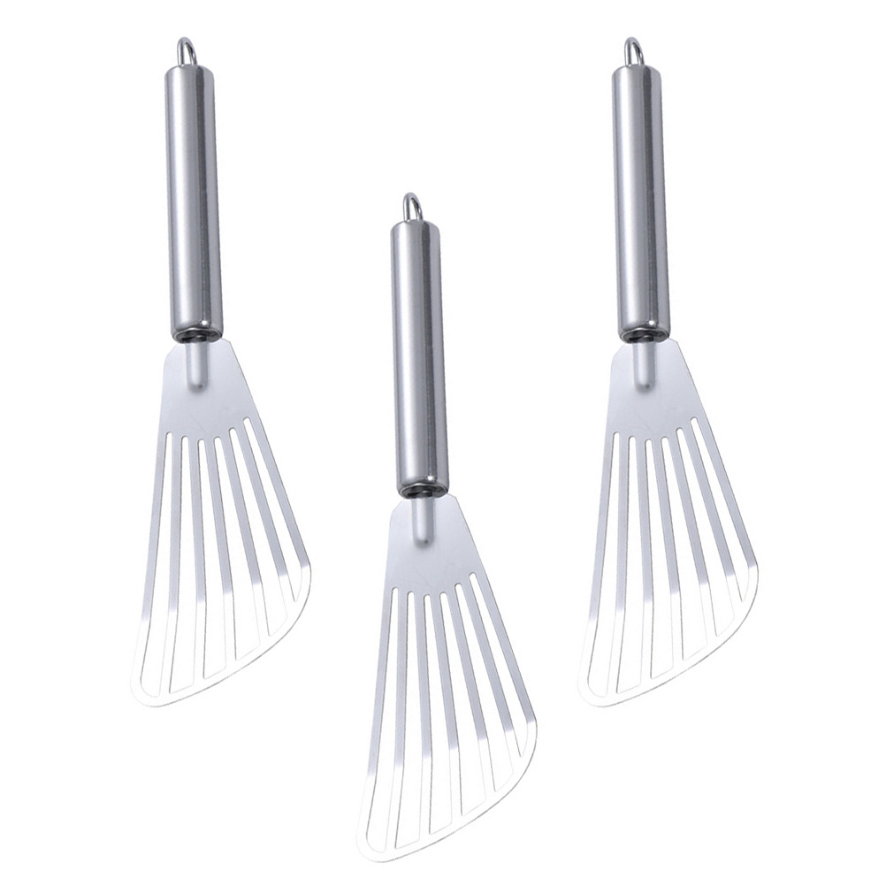 Commercial Kitchen Cooking - ตะหลิวสแตนเลส 3 ชิ้น สำหรับสเต็ก ทอดปลา ตะหลิวมีร่อง