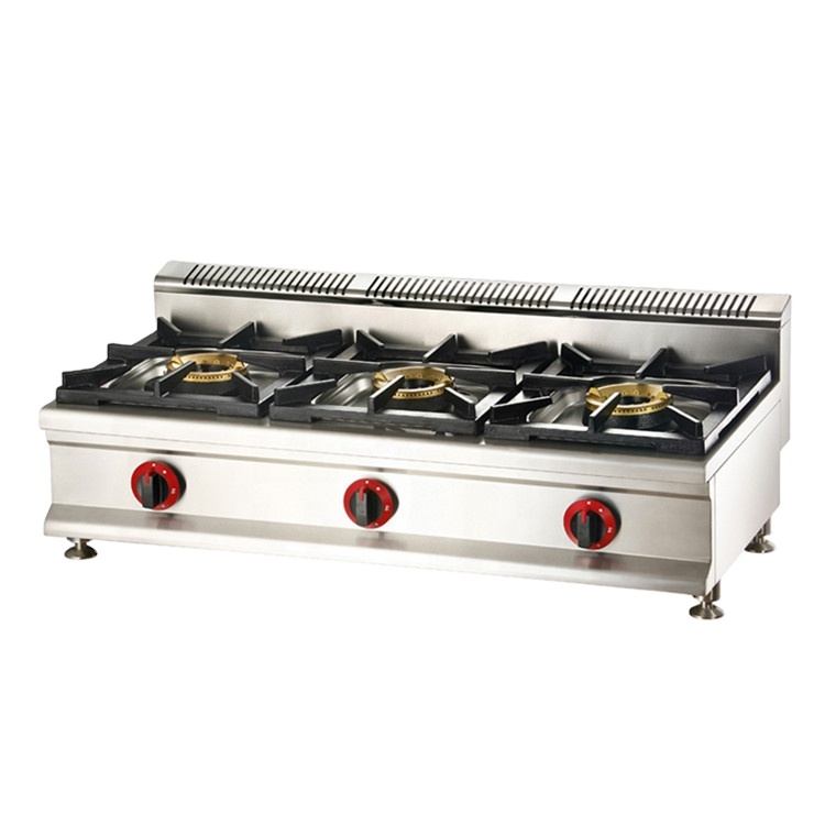 Commercial Kitchen Burner - เตาแก๊สเชิงพาณิชย์ 3 หัวเตา เตาแก๊สตั้งโต๊ะ เตาแก๊ส