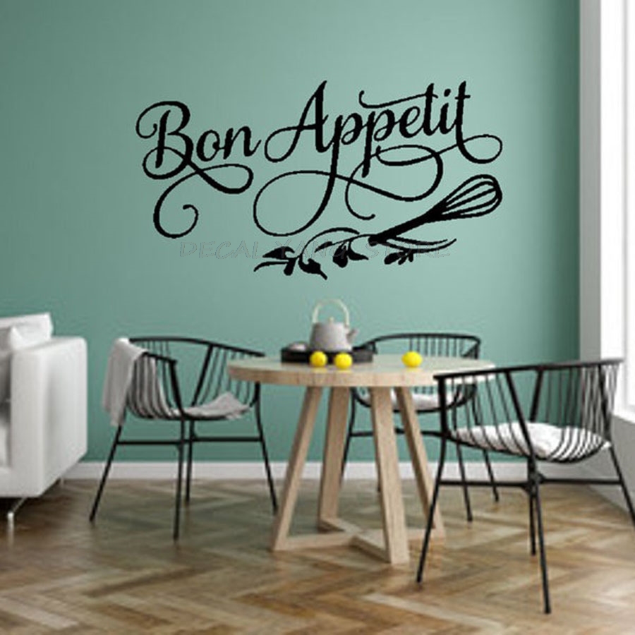 Commercial Kitchen Wall - Good Appetite Wall Decal ห้องรับประทานอาหารห้องครัวร้านอาหารภาษาฝรั่งเศสคำ Quotes