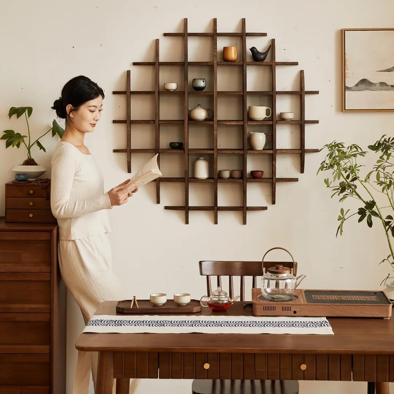ที่วางถ้วยชาจีนไม้เนื้อแข็งติด - Commercial Kitchen Wall บทวิจารณ์และราคา