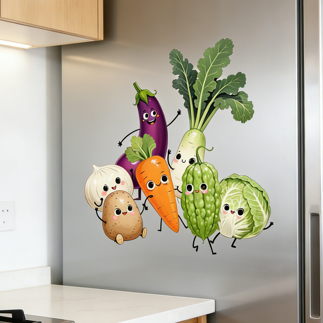 สติ๊กเกอร์ติดผนังรูปผักแสดงอาร - Commercial Kitchen Wall บทวิจารณ์และราคา