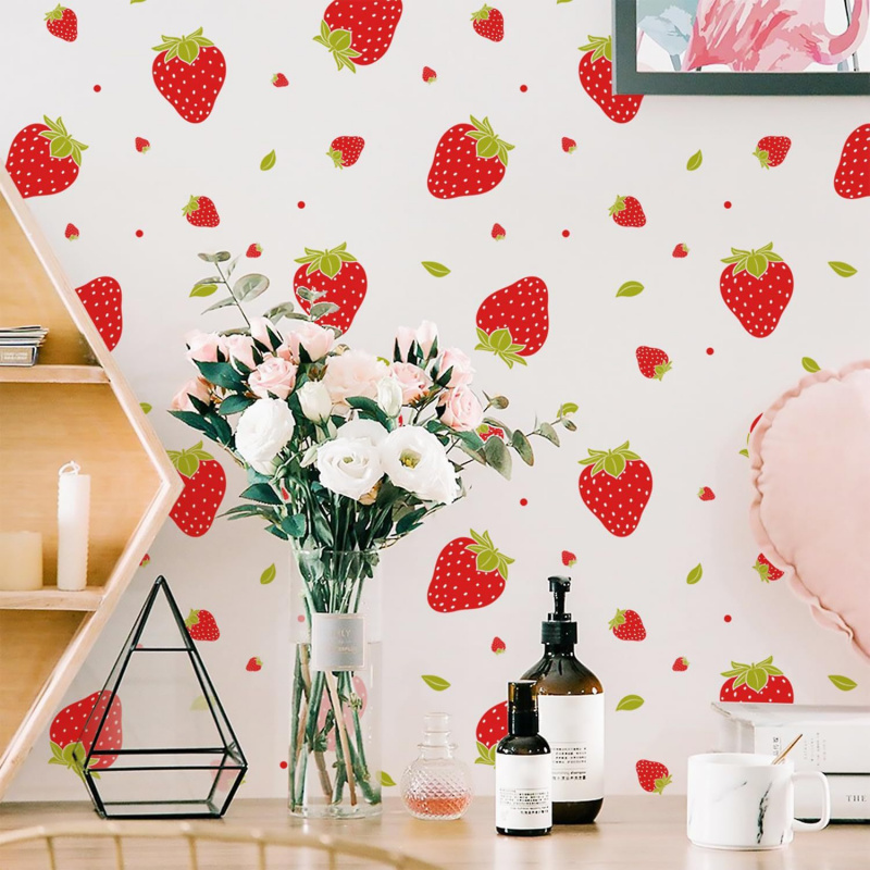 สติกเกอร์ติดผนังลายสตรอว์เบอร์ - Commercial Kitchen Wall บทวิจารณ์และราคา