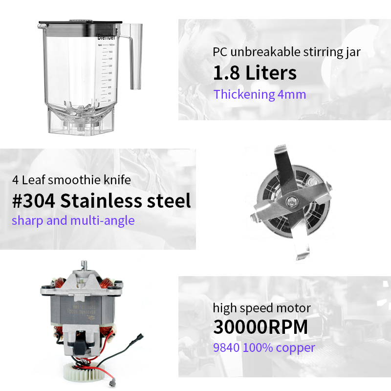 เครื่องปั่นสมูทตี้แบบหนัก 1.8  - Commercial Blender Heavy Duty บทวิจารณ์และราคา