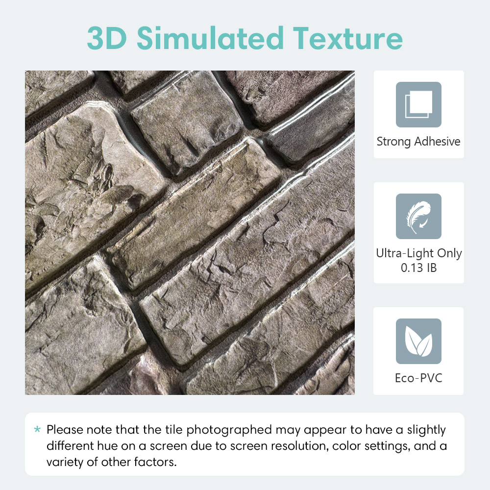 10 ชิ้น 3D Faux หิน Peel และ S - Commercial Kitchen Wall บทวิจารณ์และราคา